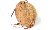 circle bagpack large straw rattan ata handmade